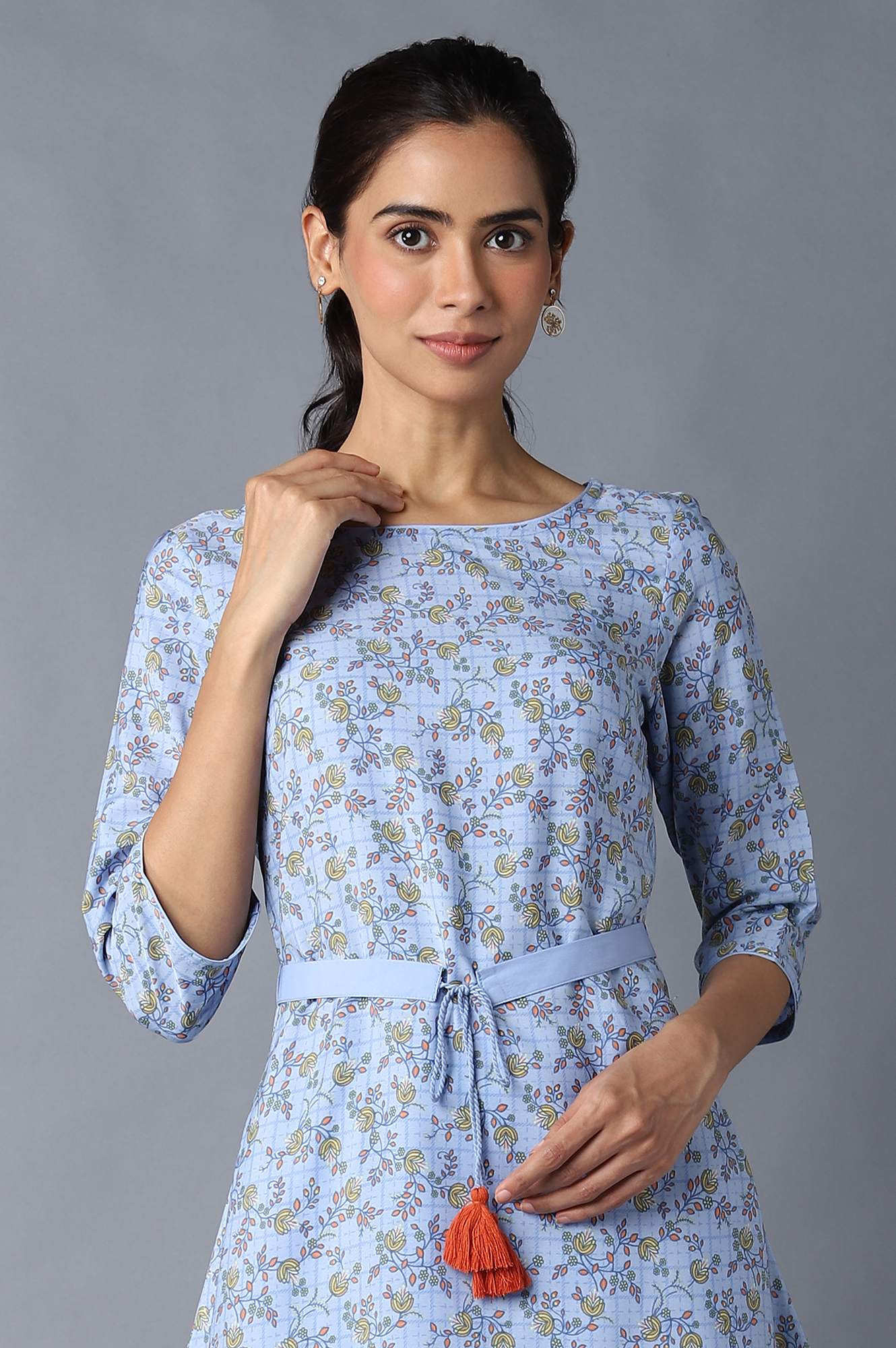 Aure Collection By Aurelia Blue Floral Print kurta And Palazzo