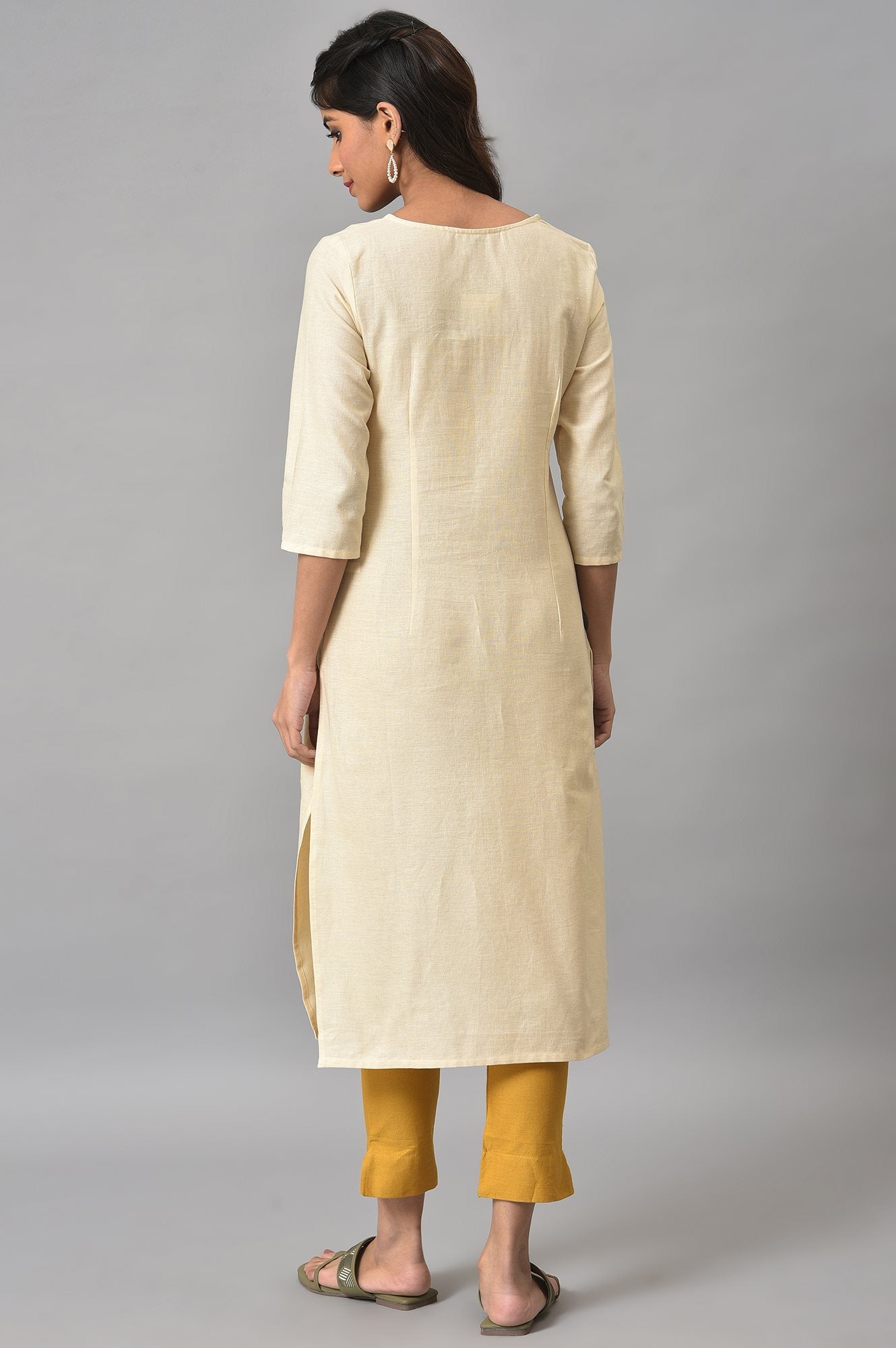 Natural Solid Cotton kurta