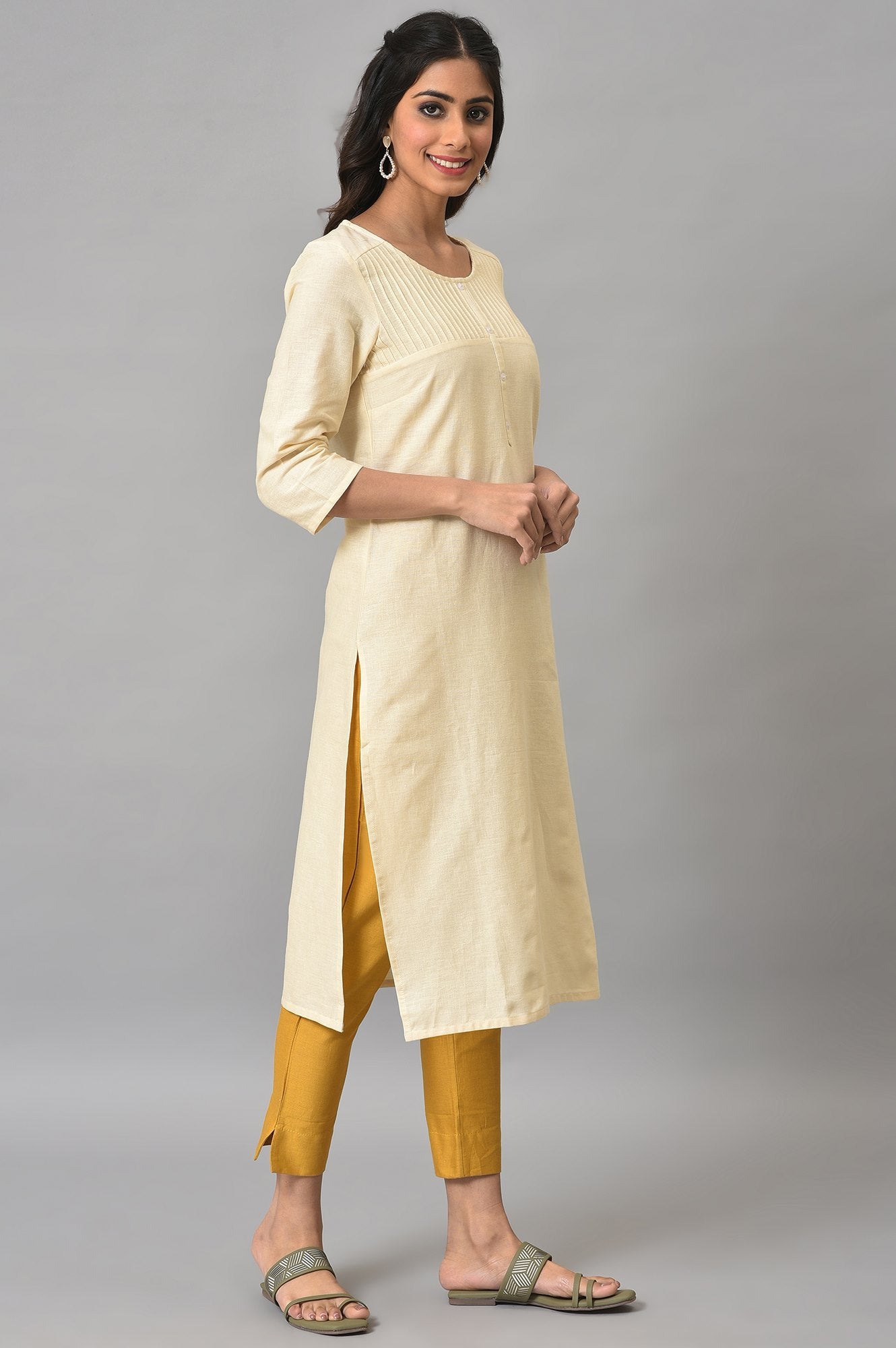 Natural Solid Cotton kurta