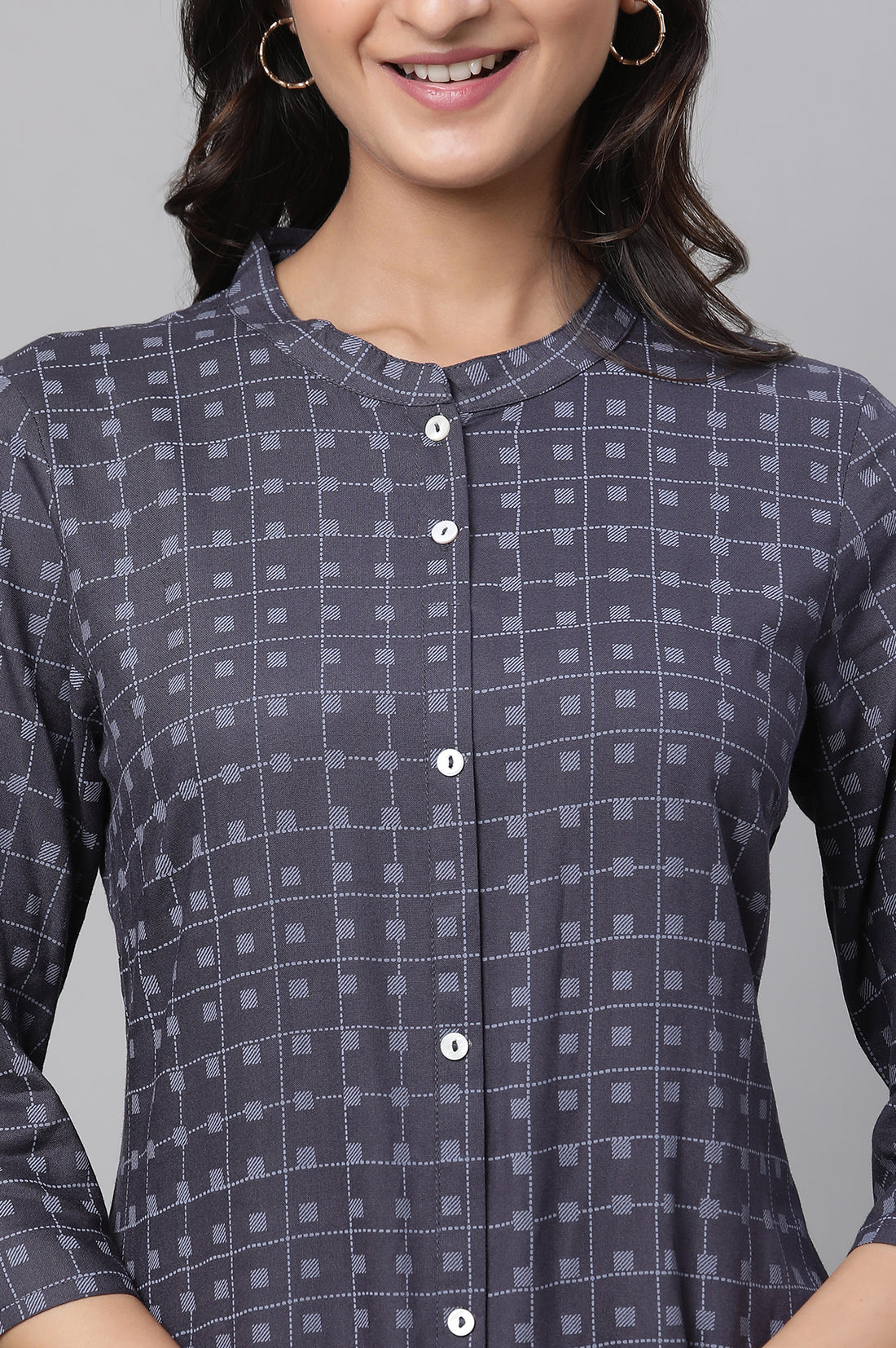 Green Geometric Printed Casual Kurta