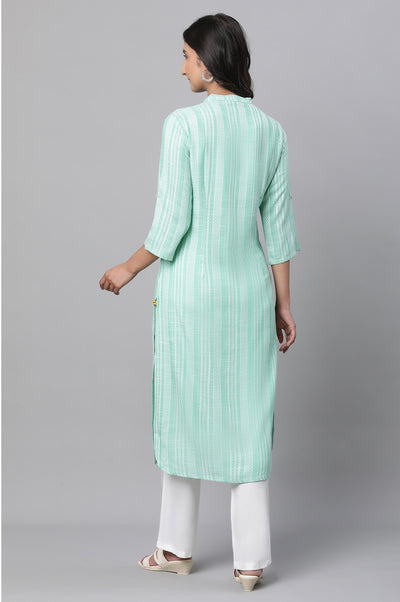Blue Abstract Printed Kurta