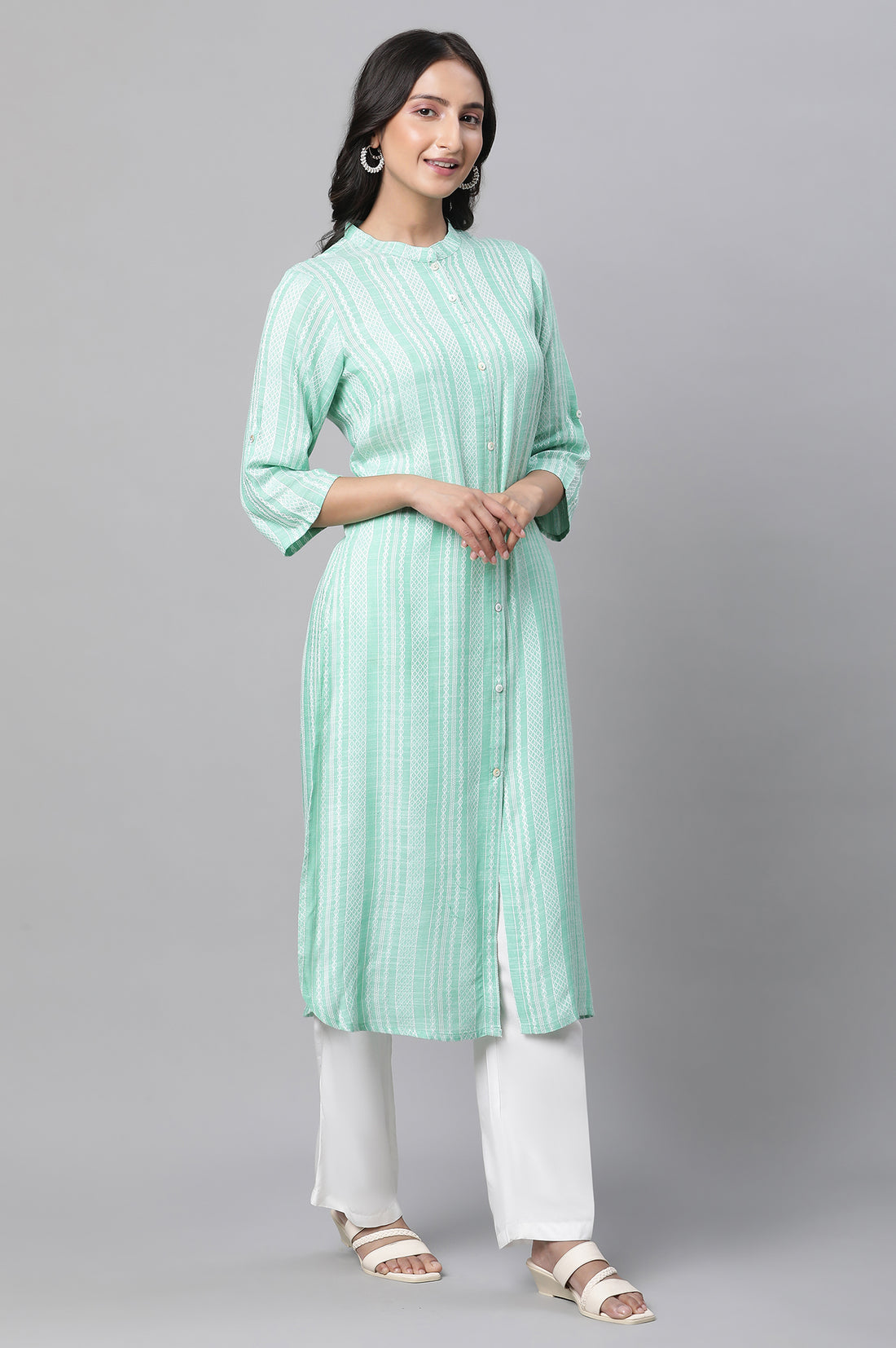 Blue Abstract Printed Kurta