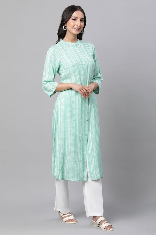 Blue Abstract Printed Kurta