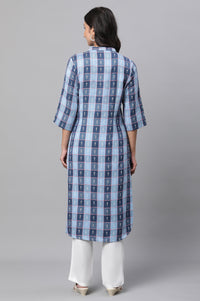 Green Grey Stripe Printed Kurta