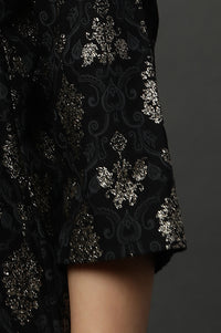 Black Abstract Printed Ethnic Kurta