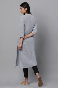 Black Cotton Abstract Printed Straight Kurta