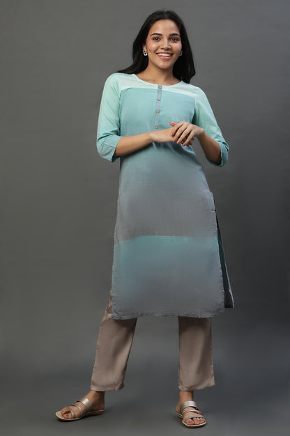 Lichen Green Yarn Dyed Kurta