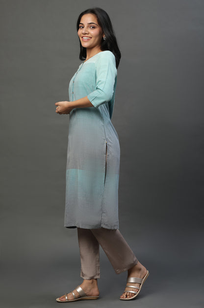 Lichen Green Yarn Dyed Kurta