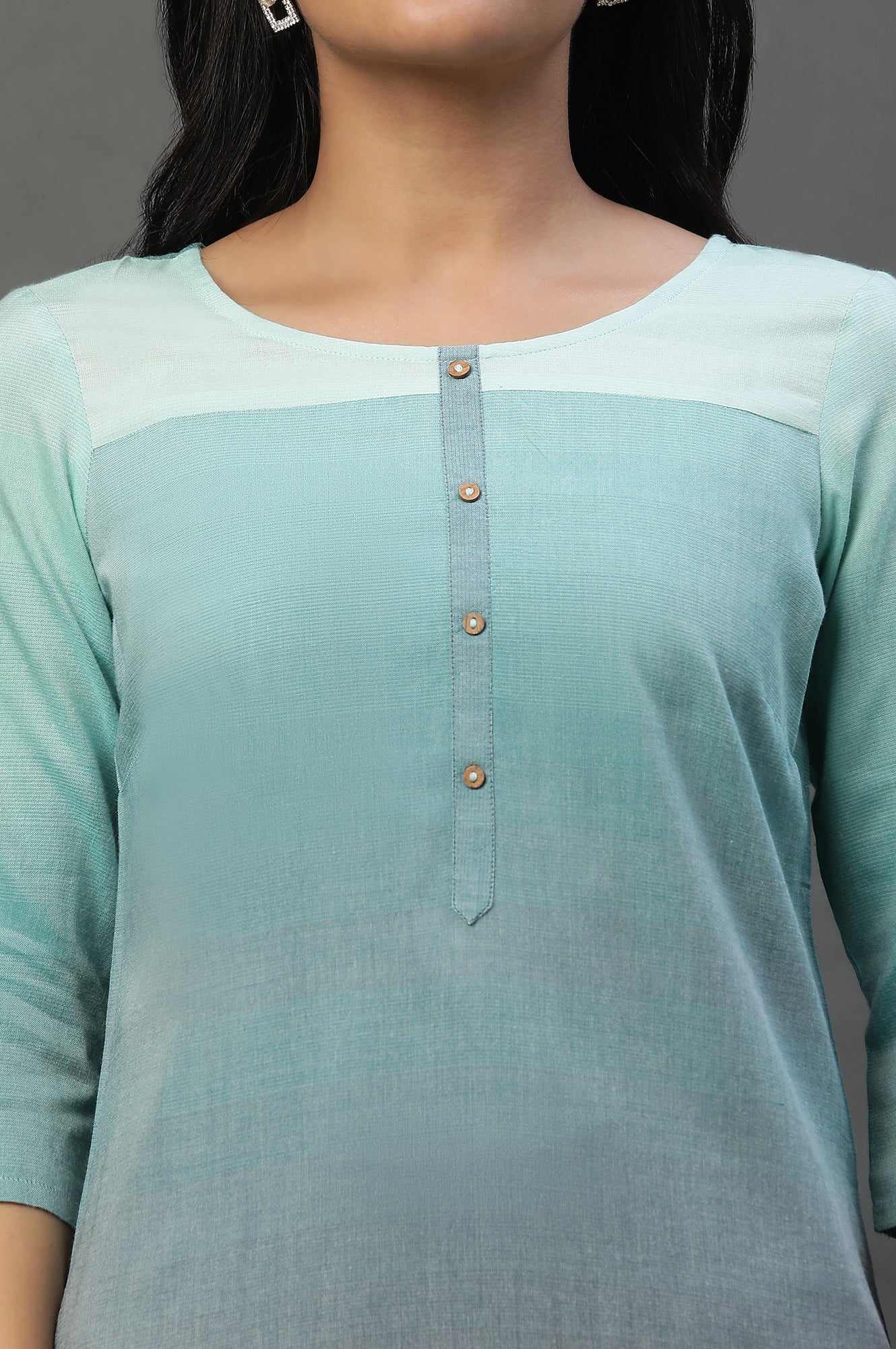 Lichen Green Yarn Dyed Kurta