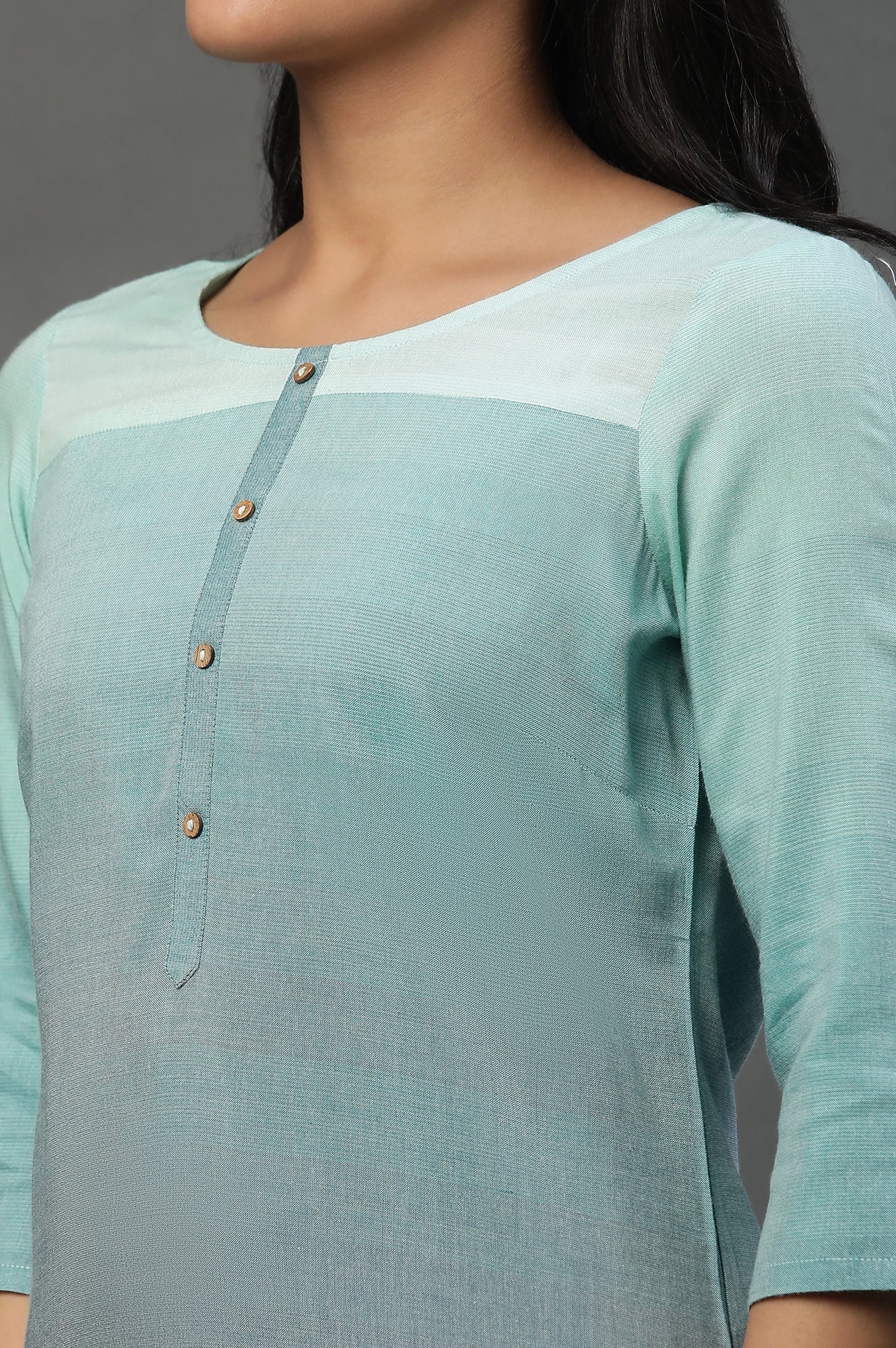 Lichen Green Yarn Dyed Kurta