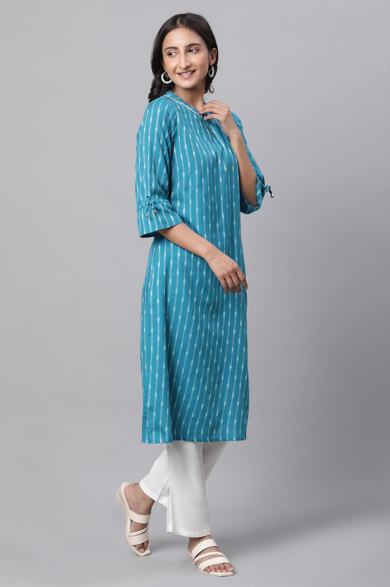 Yellow Abstract Printed Cotton Kurta