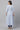 White Flared Kurta with Blue Floral Print