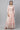 Peach Printed Long Flared Dress