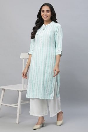 Green Dobby Causal Kurta