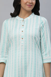 Green Dobby Causal Kurta