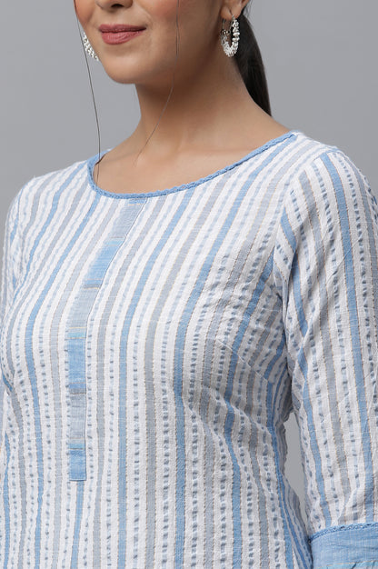 Multi-coloured Stripe Printed Casual Kurta