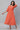 Orange Floral Printed Gathered Dress