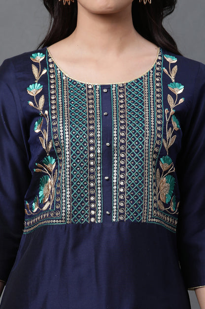 Blue Dori Embroidered Sequined Kurta