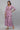 Purple Ikkat Printed Embroidered Dress