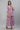 Purple Ikkat Printed Embroidered Dress