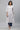 White &amp; Blue Printed Straight Kurta