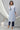 White Cotton Kurta with Blue Print