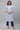 White Cotton Kurta with Blue Print