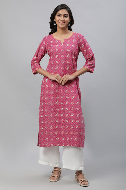 Raspberry Maroon Printed Kurta