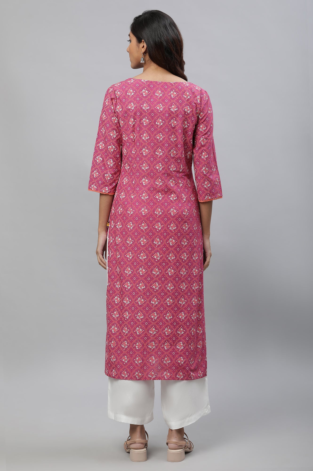 Raspberry Maroon Printed Kurta