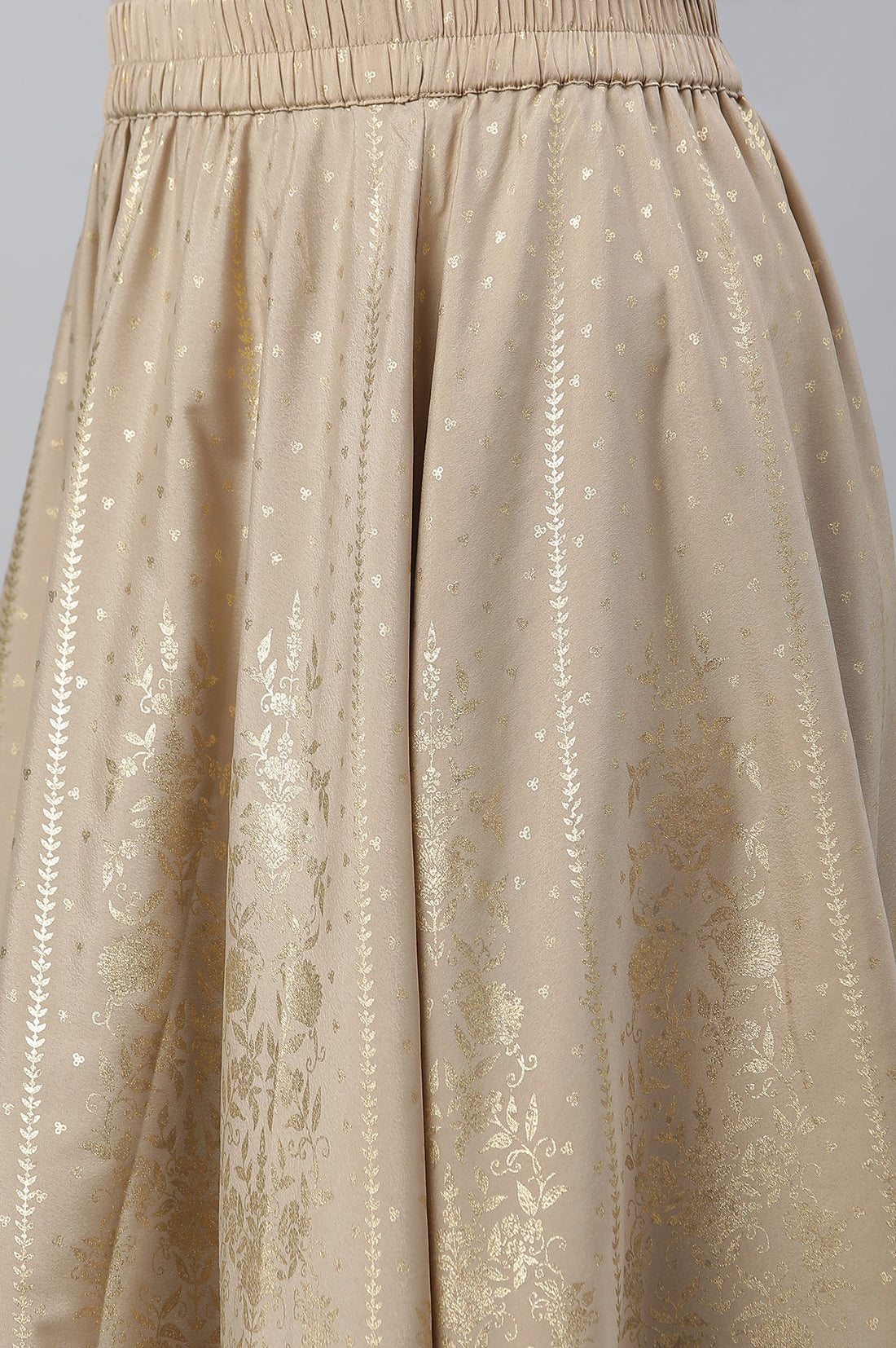 Blue Foil Printed Straight Festive Kurta