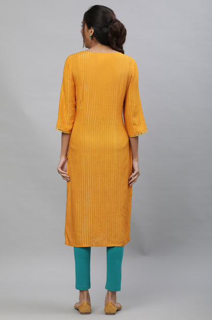 Yellow Embroodered Festive Kurta