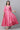 Pink Foil Printed Embroidered Anarkali Dress