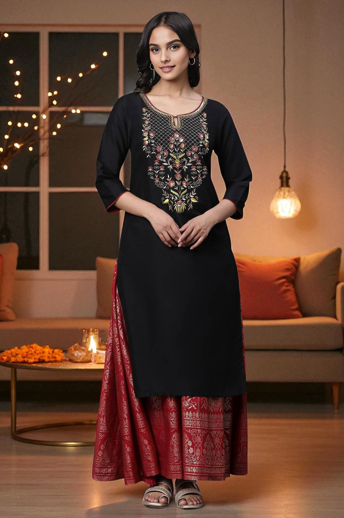 ladies dresses kurta dress kurta ladies Women Straight Embroidered Kurta -parroquiadesanalbertomagno.com