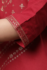 Red Abstract Printed Kurta