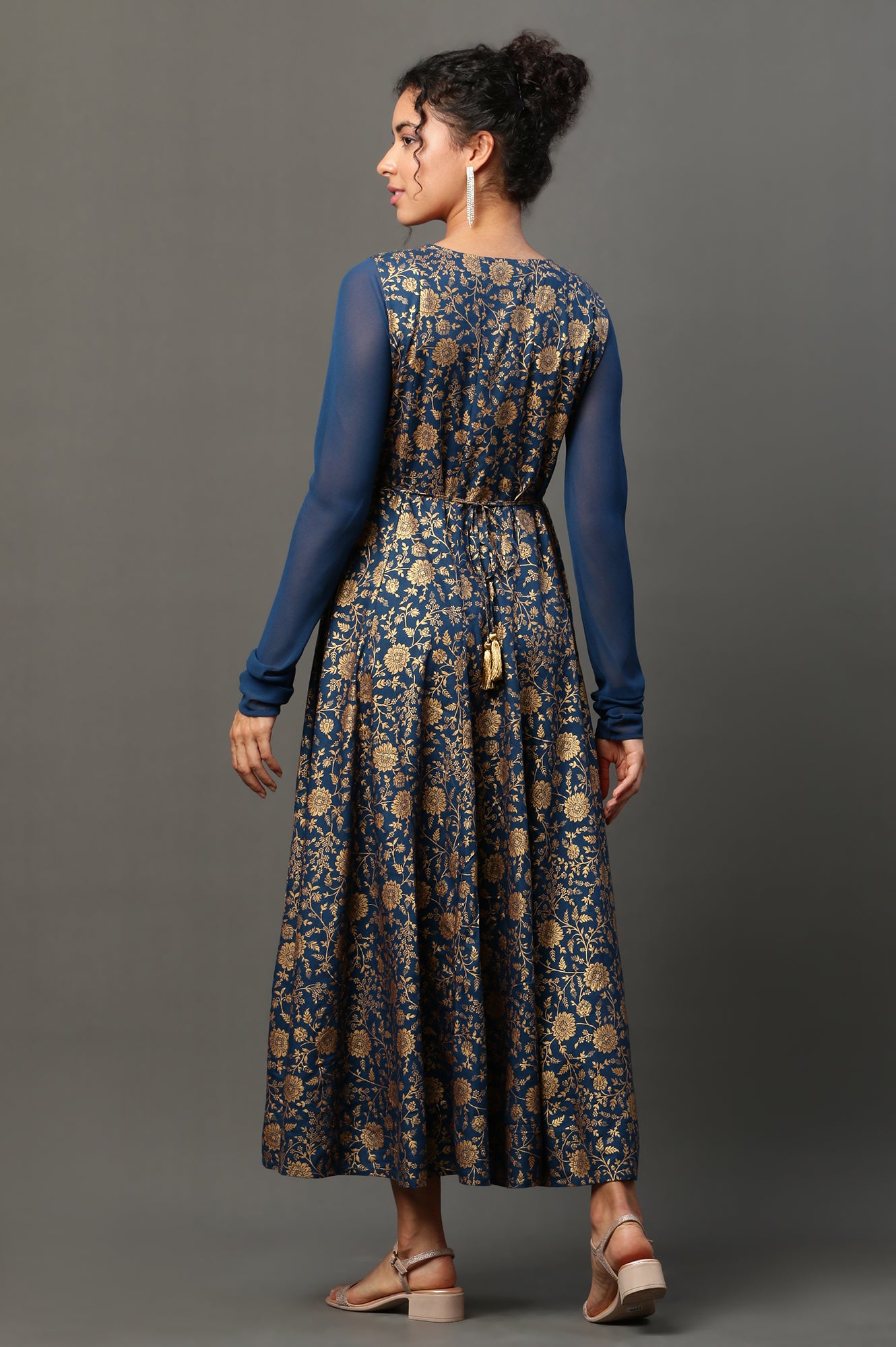 Blue Embroidered Festive Kurta