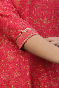 Pink A-libe Floral Printed Embellished Kurta