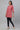 Pink V-neck Short Kurti with Blue Stripes