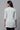 White V-neck Short Kurti with Blue Stripes