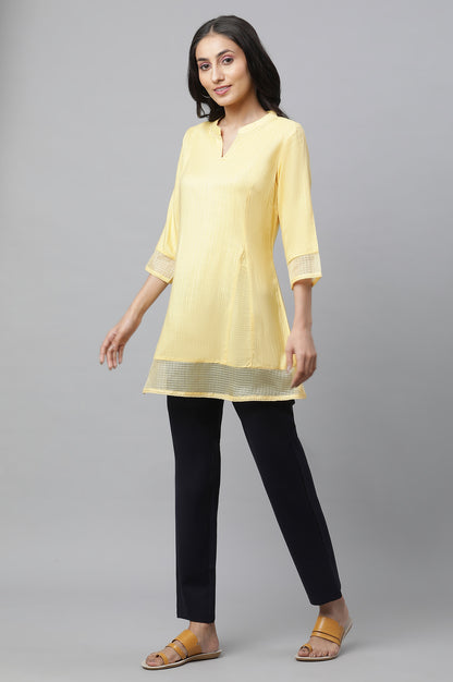 Yellow Panelled Western Aurelia Kurti