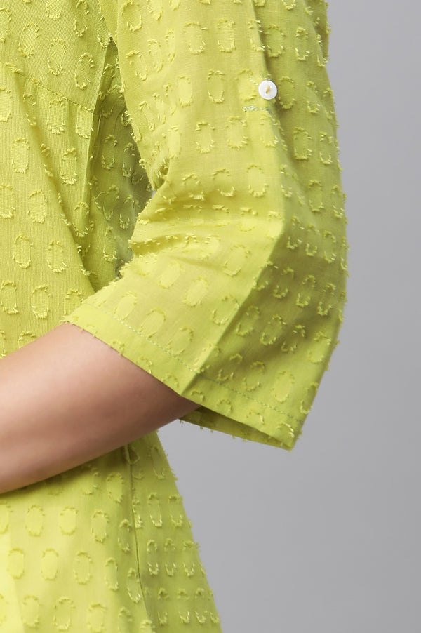 Green Floral Printed Casual Kurti