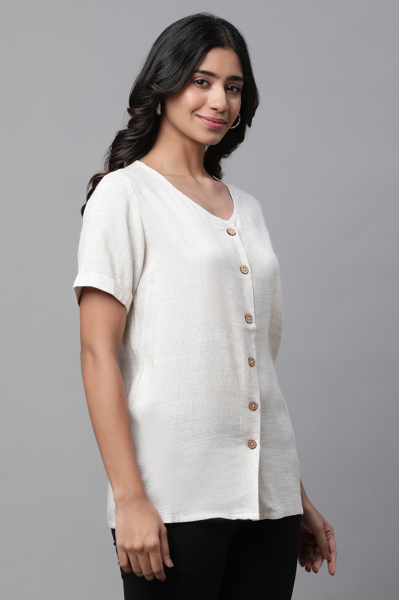 Beige Casual Short Kurti