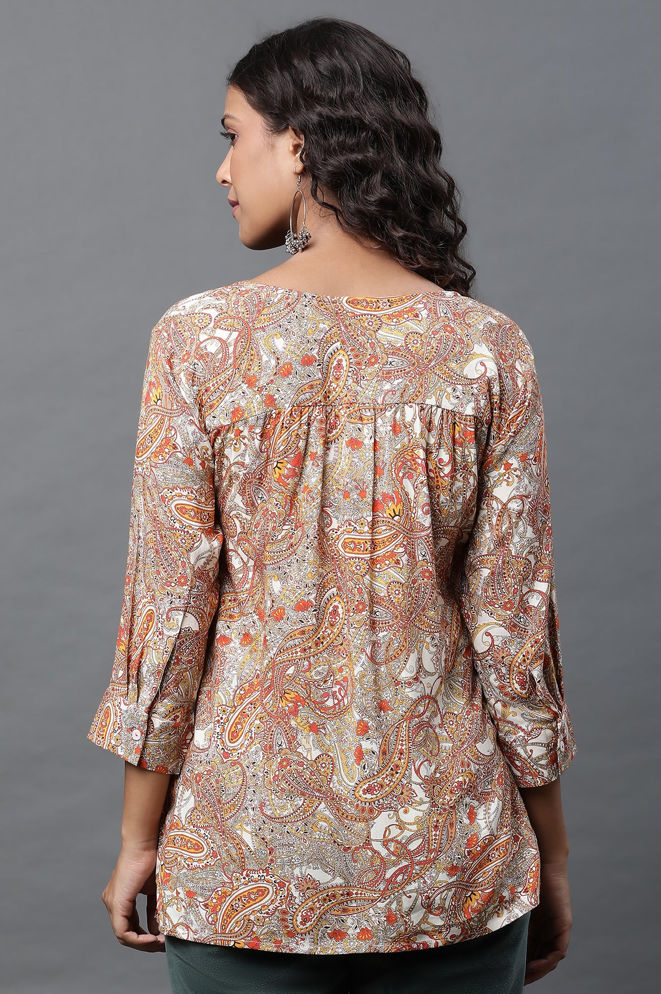 Multi-coloured Paisley Printed Casual Kurti