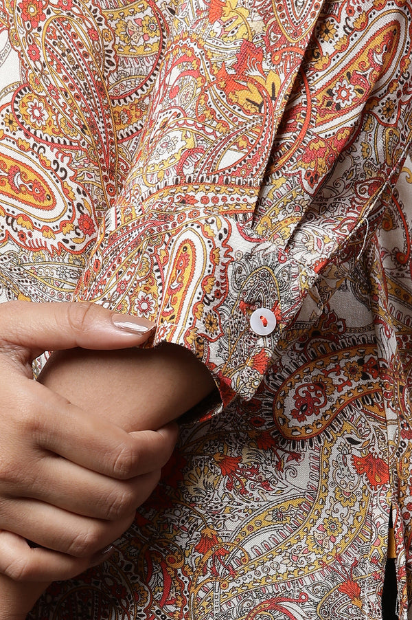 Multi-Coloured Paisley Printed Casual Kurti