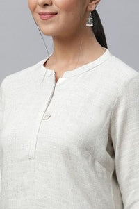 Khadi Beige Basic Aurelia Kurti