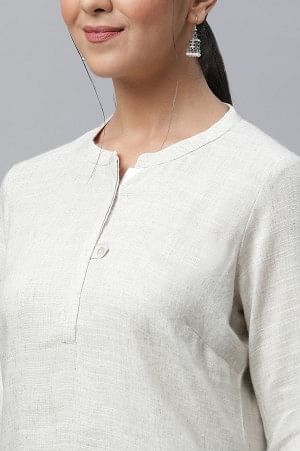 Khadi Beige Basic Aurelia Kurti