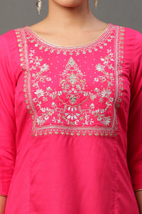 Pink Embroidered Short Kurti