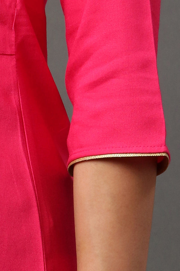 Pink Embroidered Short Kurti