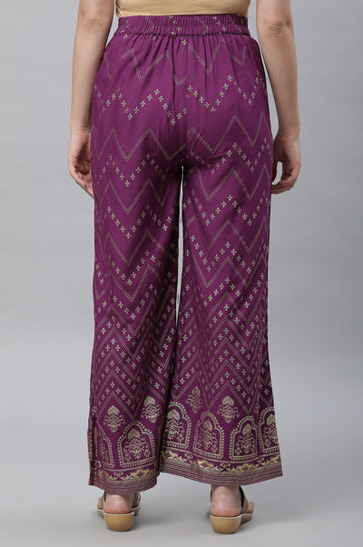 Yellow Metallic Embroidery Viscose Blend Straight Kurta and Palazzo Set
