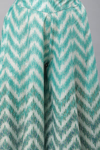 Green Printed Semi-Flared Palazzo