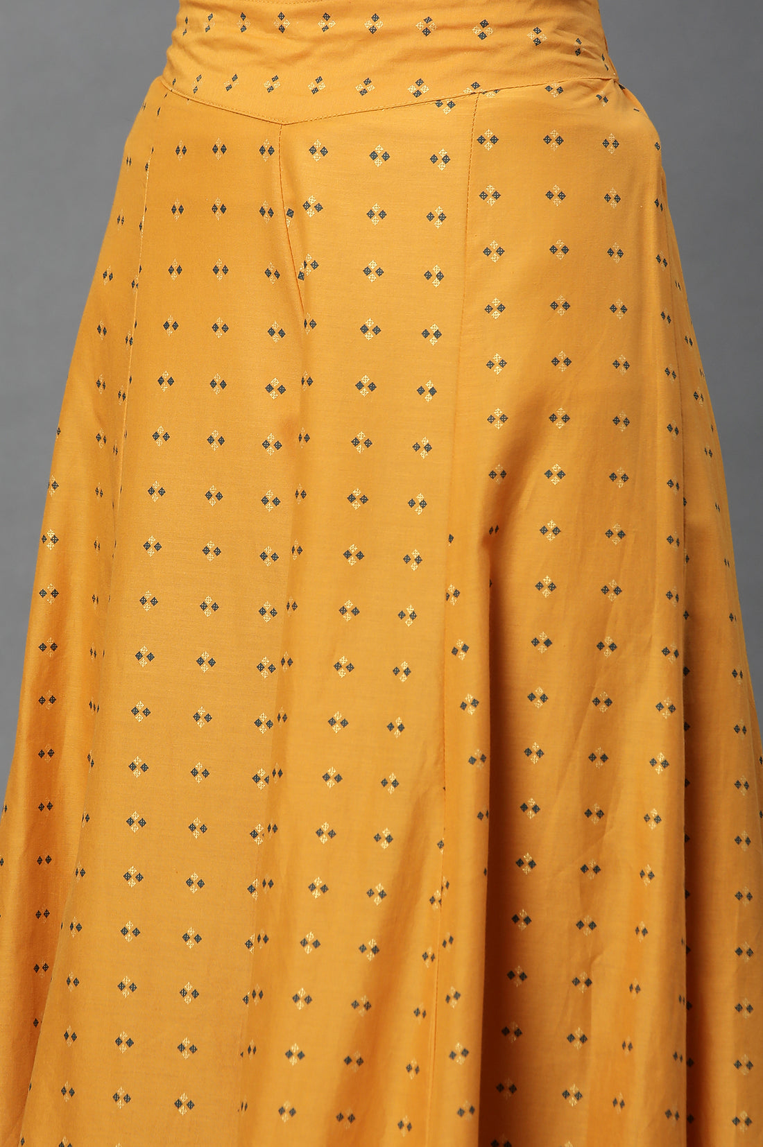 Yellow Printed Semi-Flared Palazzo Pants